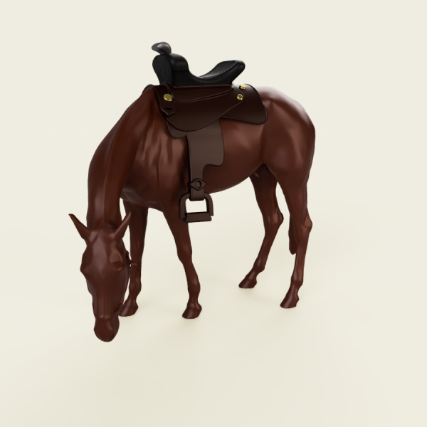 Hest med sadel