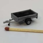 Trailer skala 1:87 H0 til modeltog og modeljernbaner. Diorama, modelhobby, togbane