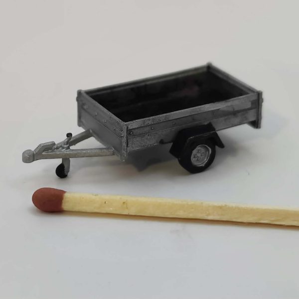 Trailer skala 1:87 H0 til modeltog og modeljernbaner. Diorama, modelhobby, togbane