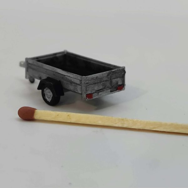Trailer skala 1:87 H0 til modeltog og modeljernbaner. Diorama, modelhobby, togbane